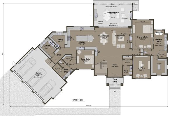 The Westbrook 1st FL - Custom 2 Story House Plans