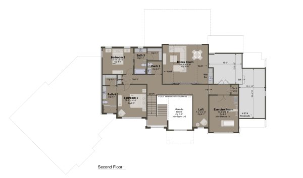 The Westbrook 2nd FL - Custom 2 Story House Plans